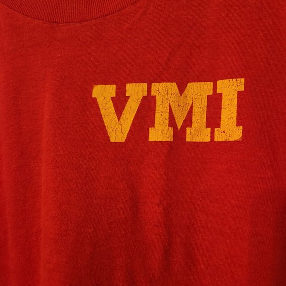 VMI (Virginia Military Institute) vintage red and yellow shirt - Picture 2 of 11